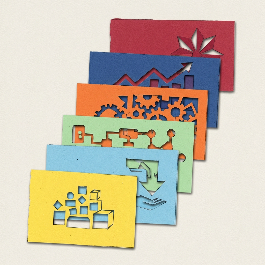 Stack of scissor-cut sequence cards